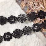 ＊再入荷＊綺麗 お花 レース ブレード 黒 BK170612 ハンドメイド 手芸 素材 