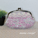 送料無料　親子がま口　リバティ　ジェニーズリボンズ　ピンク