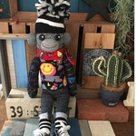 スニーカー付きソックモンキー☆ブラック&ホワイトスマイルくん