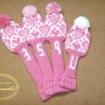 ハート柄の編み込みヘッドカバー