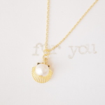 "for you"　simple♪　シェルとパール　ネックレス　