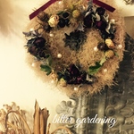 スモークツリー&薔薇 アンティークなクリスマスリース