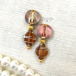 ☆Vintage☆パールピンク×べっ甲な上品ピアス/イヤリング