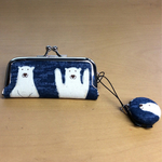 印鑑ケース・ばんざいクマさん・ネイビー