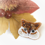 リス☆ビーズ刺繍ブローチ