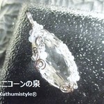 ヒマラヤ産水晶・ファセットカットペンダント（ワイヤージュエリー☆ワイヤーアクセサリー☆ワイヤーラッピング天然石ネックレス）