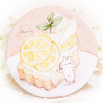 【12/9まで限定】76mm丸カンバッチ❁レモンタルトとうさぎ