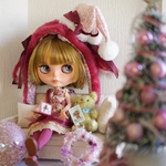 🎄12/8 21時〜販売予定🎄クリスマス仕様 うさ帽(レッド×ピンク) ブライスアウトフィット