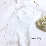 小粒パールのロングネックレス