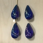 VINTAGE AURORA BLUE TWESTED DROP BEADS