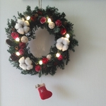 Xmas☆イルミネーションリース*レッドエッジホワイト