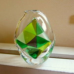 Glass Studio BiBi＊モザイク花器＊グリーン