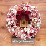 「お花畑」クリスマス ドライフラワーリース - 27cm - 09