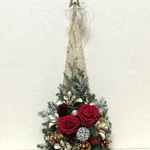 クリスマスアレンジ🎄高さ42cmプリザーブド 花ブリザードクリスマス プレゼント  クリスマスアレンジ壁掛け ギフト キラキラフレーム サプライズ   