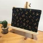 チェリー  黒  フラットポーチ 小 12×16 