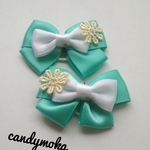 わんちゃんリボン*mint　green