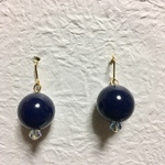一粒 ベリービーズのピアス ブルーベリー