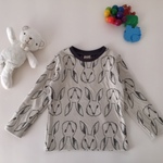 100cm　うさぎさんの長袖カットソー　グレー×バニラ 2018AW