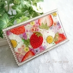 デコレーション名刺入れ■押し花と押しフルーツ🍓／カードケース