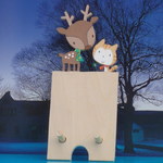 スマホスタンド　鹿とネコ