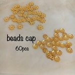 ビーズキャップ*2タイプ60個セット*ゴールド*レジン*パール