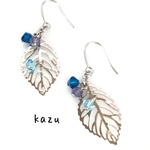 🍂青い落ち葉のピアス🍂