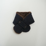 モコモコマフラー ☆ ネイビー × ブラウン キッズ