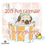 2019年卓上パグカレンダー