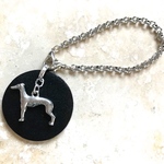 選べるドッグチャーム！ ＊DOGGY CHARM＊ リバーシブルのバッグチャーム　ブラック × 型押しブラウン　革 