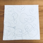 さらしのふきん  雪だるま柄