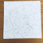 さらしのふきん  雪だるま柄