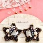 ✴︎shooting star✴︎星✴︎刺繍✴︎ビジュー✴︎イヤリング✴︎ピアス✴︎クリスマス✴︎冬✴︎雪✴︎お呼ばれ✴︎ウエディング