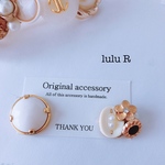 アシンメトリー  ボタンピアス イヤリング