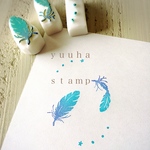 【受注制作】～Angel baby's feather～ミニサイズ消しゴムはんこ 3点セット～