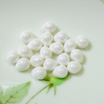 高品質　２０粒　半穴　プラスチックドロップ  パール加工　10×8mm　ホワイト　B-16-8