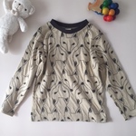 【sale】110㎝ キツネさんの長袖カットソー　イエローベージュ　