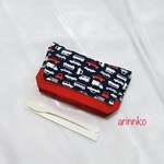 再販×5♪横入れお弁当袋(ネイビーのくるま柄)