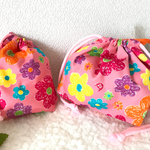 お花とネコ♡お弁当袋(給食袋)とコップ袋のセット☆入園入学☆ピンク女の子