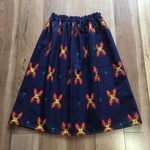 着物リメイクスカート絣花柄