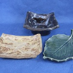 陶器 豆皿・豆鉢：手びねり３点セットその１（m-12）