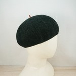 Tweed beret   dark green