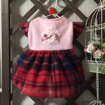 ピンクのふわふわお花のワンピース