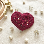 【ビーズ刺繍】ローズガーデン🌹ハート ポニーフック(レッド)