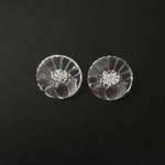 西ドイツ製 1960s フラワーガラスボタン 22mm (2個)