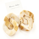 《⚠︎訳あり》【beige】\BIG/ double ring pierce ／ earring