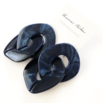 《⚠︎訳あり》【navy】\BIG/ double ring pierce ／ earring