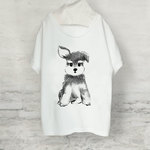 ミニチュアシュナウザー  ドルマンTシャツ（ホワイト）犬