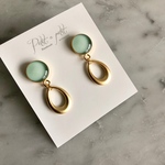 -COLOR-nail- マットゴールドドロップピアス（送料無料）