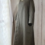 ベーシックリネンワンピース（オリーブ）