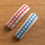 千鳥格子の手刺繍パッチンピン